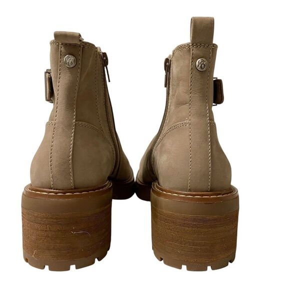 Alex Marie 9.5M Buckle Lug Heel Ankle Boots Booties Taupe Inside Zipper … - Picture 5 of 9
